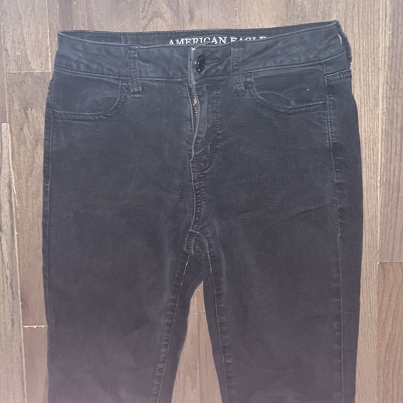 American Eagle Hi Rise Denim Black Jeggings Sz 2 - Picture 1 of 7